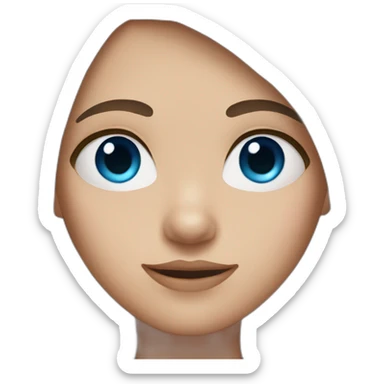 girl with straight brown hair, light skin and blue eyes sticker