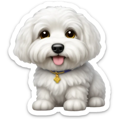 Bishop Frise dog is a cute little puppy. sticker