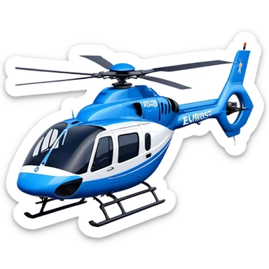 Eurocopter EC135 - Airbus Helicopters (Model Year: 2020) (Iconic colour: Blue and white) sticker