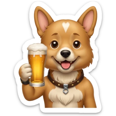 Ein Hund der talahon ist und Bier trinkt sticker