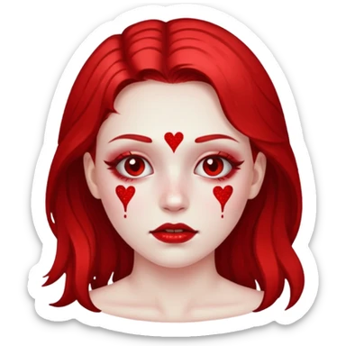 red glitter girl dead sticker