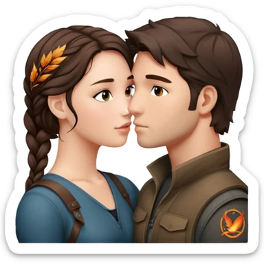 Katniss Everdeen kissing Gale Hawtorne sticker