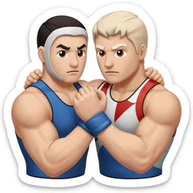 two white hands thumb wrestling sticker