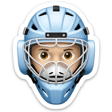 Goalkeeper mask of ice hockey without a helmet sticker
