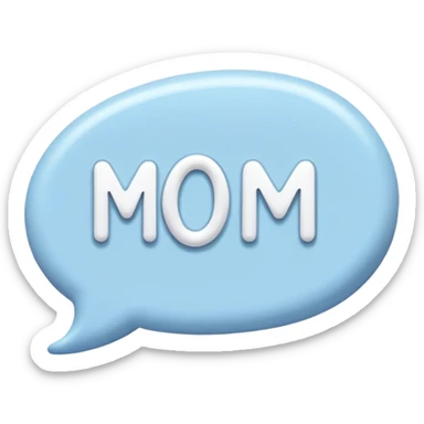 Pastel blue sing say "Mom" sticker