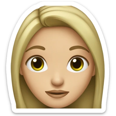 Girl with dark blonde hair and green eyes sticker