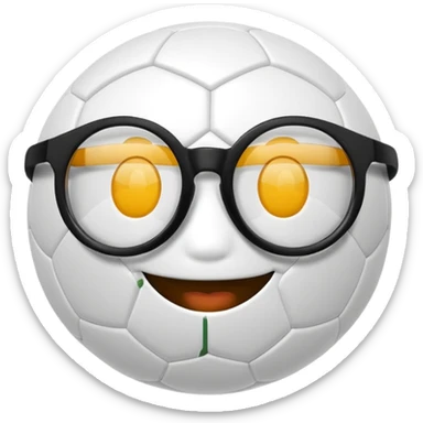 soccer ball wearing joke glasses sticker