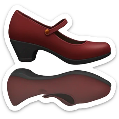 Dark red mary jane shoes sticker
