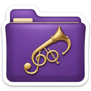 purple music folder sticker