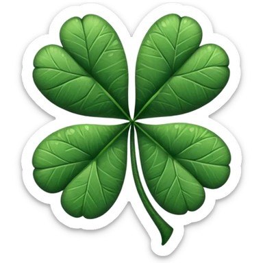 Black and white four leaf clover sticker