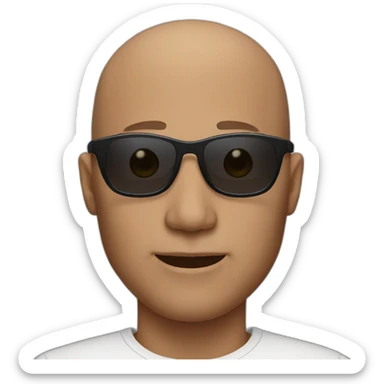 bald 35 year old men with sunglasses sticker