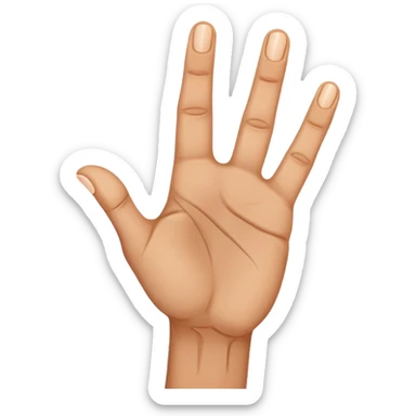 Hand with three fingers held up including middle, index, and thumb sticker