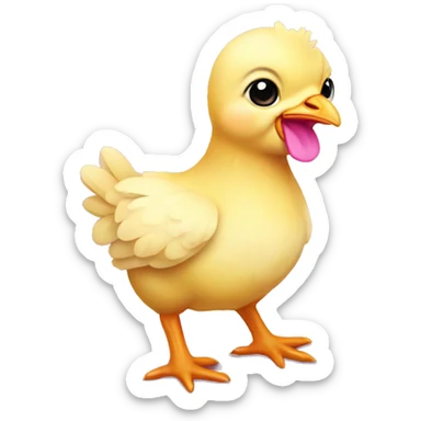 Baby chicken with pink bow sticker