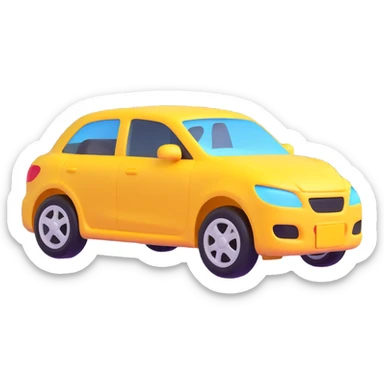 modern 3D emoji of a car covered with a transparent protective film sticker
