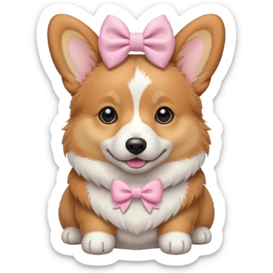 Corgi With Pastel Pink Bow sticker