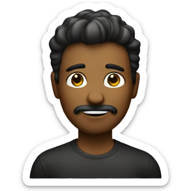 Homme avec des cheveux noirs plaqué sur le côté  sticker