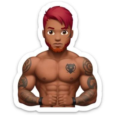 black man with red hair and tattoos sticker