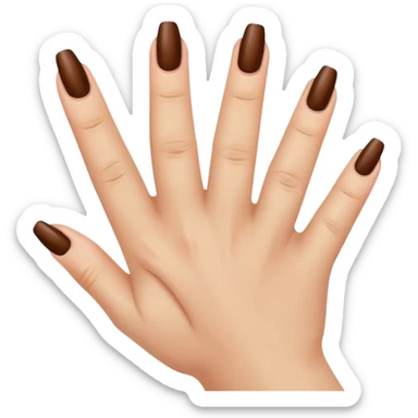 Emoji uñas acrilicas café sticker