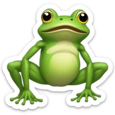frog flexing leg muscle sticker