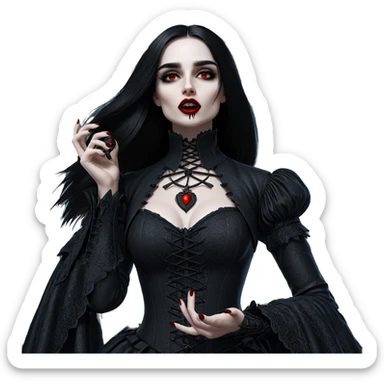 gothic vampire girl portrait sticker