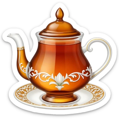 Turkish tea in the turkish tea cup sticker
