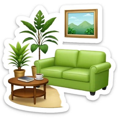 living room in ios emoji style

no TV, and make the couch a light green color sticker