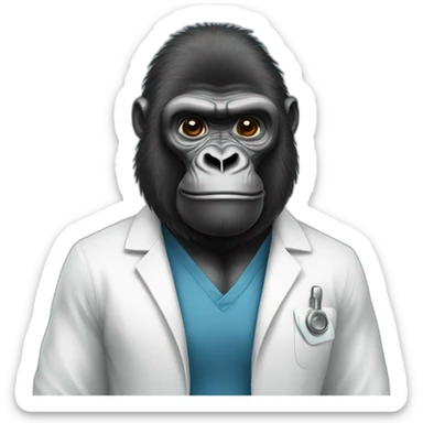Gorilla as a biologyst sticker
