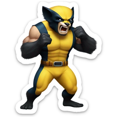 A Wolverine animal flexing sticker