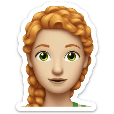 Beautiful ginger woman with green eyes  sticker