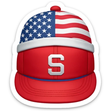 red cap the US Flag on it. Format emoji sticker