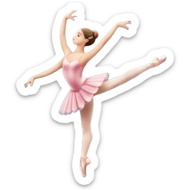 Icon for Ballet: a theater stage with silhouette of a ballerina in an elegant pose, surrounded by spotlight and stage lights. The icon should convey the grace and beauty of ballet, with focus on the dancer and the dramatic lighting. Transparent background. sticker