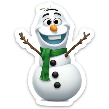 Olaf with Christmas tree sticker