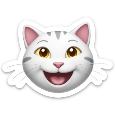 Smiling cat with hearts around her head sticker