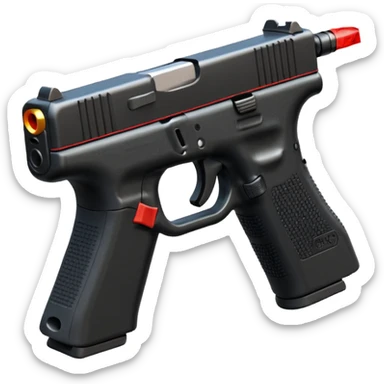 Glock 19 with surprise magazine and red laser. sticker