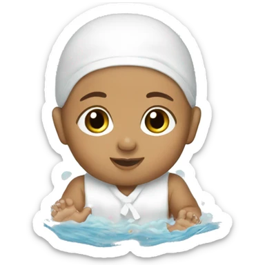 hispanic baby catholic baptism in water sticker