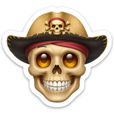 Skull strawhat crew  pirate emoji sticker