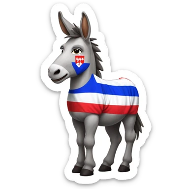 Donkey wearing Croatian Hajduk jersey sticker