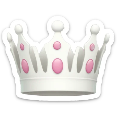 White and pastel pink crown sticker