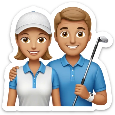 Golfer couple sticker