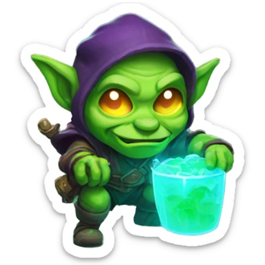 loot goblin with glowing neon sticker
