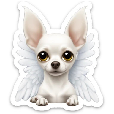 White chihuahua angel sticker