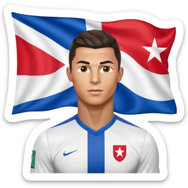 Un Cr7 con la bandera de Cuba sticker
