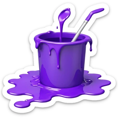 paint splatter, spilled paint, purple color. sticker