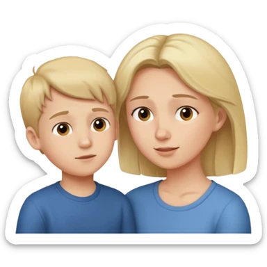 A boy showing right cheek to her mother asking for a gentle playful slap sticker