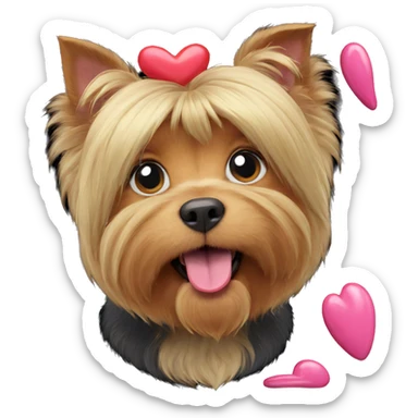 dog with heart tongue out sticker