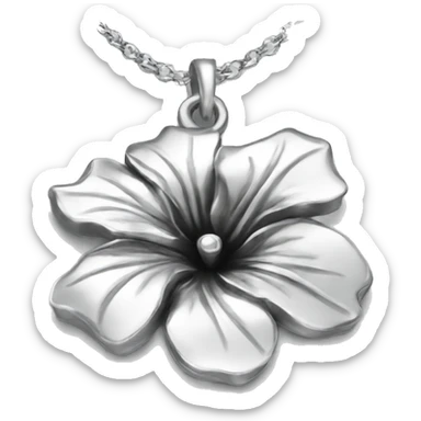Silver hibiscus necklace sticker
