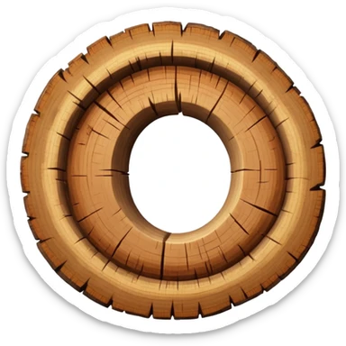 round letter w inside tree rings sticker