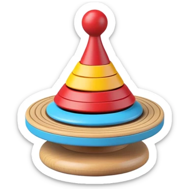 spinning top toy with motion lines, fun and friendly sticker