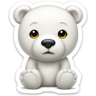 white teddy bear sticker