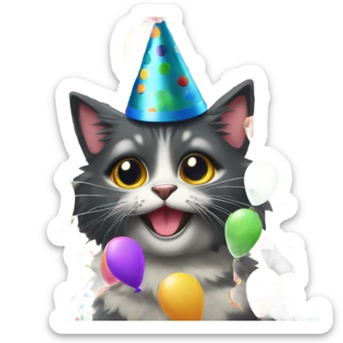 Cute onyx celebrating sticker